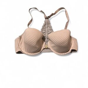 Pink and white Lace Bra with Molded Cups